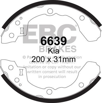 EBC Brakes 6639 - Kit ganasce freno autozon.pro