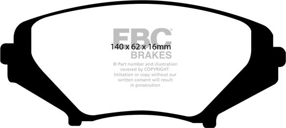 EBC Brakes DP41665R - Kit pastiglie freno, Freno a disco autozon.pro