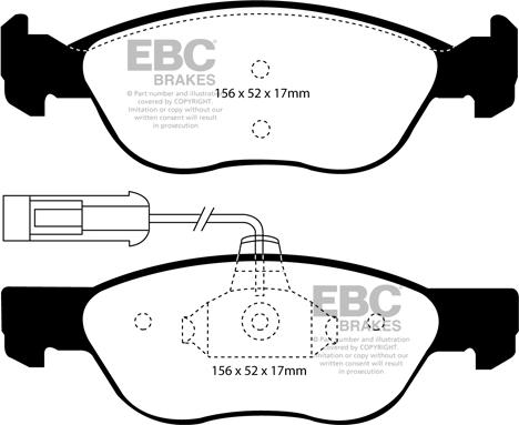 EBC Brakes DP41060R - Kit pastiglie freno, Freno a disco autozon.pro