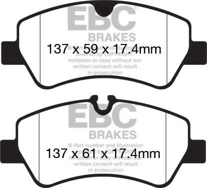 EBC Brakes DP42152R - Kit pastiglie freno, Freno a disco autozon.pro