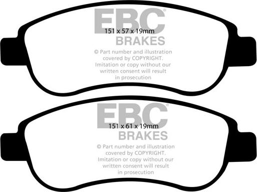 EBC Brakes DP1951 - Kit pastiglie freno, Freno a disco autozon.pro