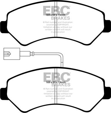 EBC Brakes DP1969 - Kit pastiglie freno, Freno a disco autozon.pro