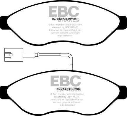 EBC Brakes DP1968/2 - Kit pastiglie freno, Freno a disco autozon.pro