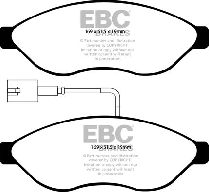 EBC Brakes DP1968 - Kit pastiglie freno, Freno a disco autozon.pro