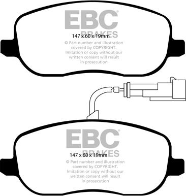 EBC Brakes DP1906 - Kit pastiglie freno, Freno a disco autozon.pro