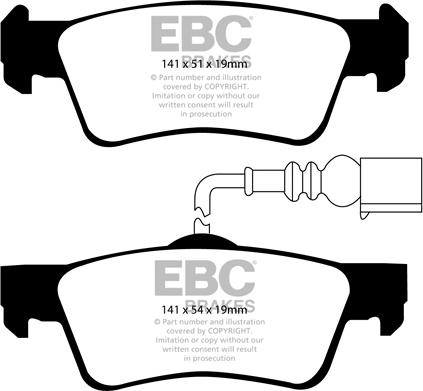 EBC Brakes DP1907 - Kit pastiglie freno, Freno a disco autozon.pro