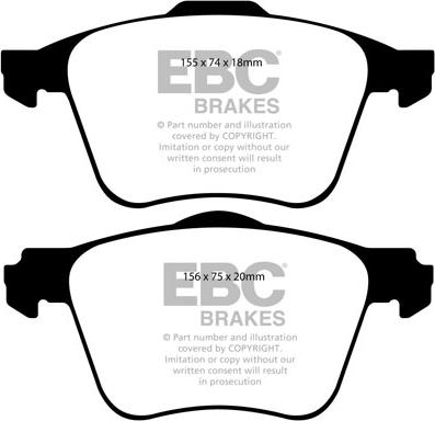 EBC Brakes DP1914 - Kit pastiglie freno, Freno a disco autozon.pro