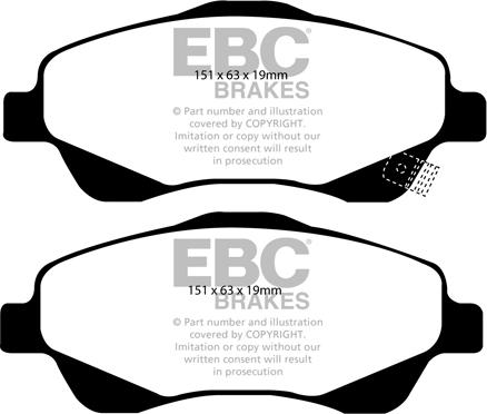 EBC Brakes DP1499 - Kit pastiglie freno, Freno a disco autozon.pro