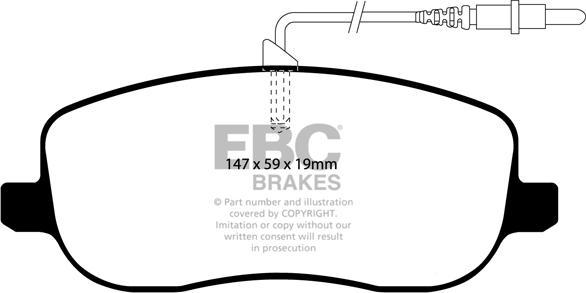 EBC Brakes DP1466 - Kit pastiglie freno, Freno a disco autozon.pro