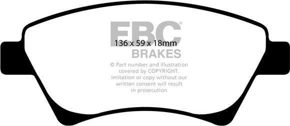 EBC Brakes DP1468 - Kit pastiglie freno, Freno a disco autozon.pro