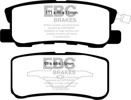 EBC Brakes DP1407 - Kit pastiglie freno, Freno a disco autozon.pro