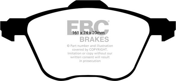 EBC Brakes DP1413 - Kit pastiglie freno, Freno a disco autozon.pro