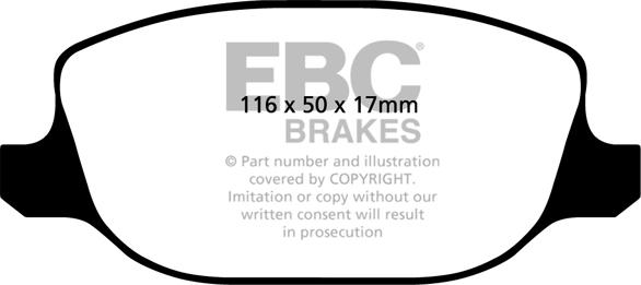 EBC Brakes DP1425 - Kit pastiglie freno, Freno a disco autozon.pro