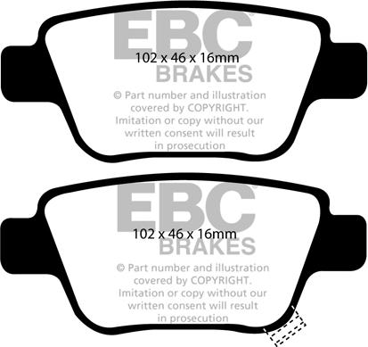 EBC Brakes DP1519 - Kit pastiglie freno, Freno a disco autozon.pro