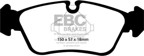 EBC Brakes DP1587 - Kit pastiglie freno, Freno a disco autozon.pro