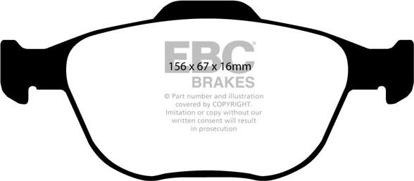 EBC Brakes DP1641 - Kit pastiglie freno, Freno a disco autozon.pro