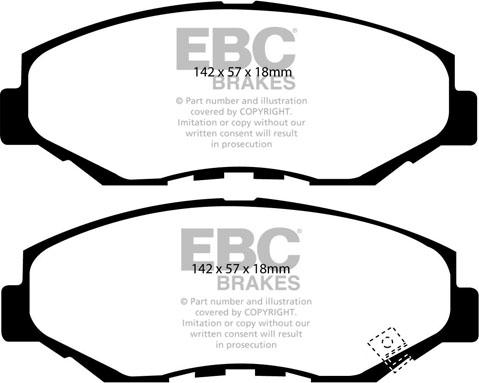 EBC Brakes DP1655 - Kit pastiglie freno, Freno a disco autozon.pro