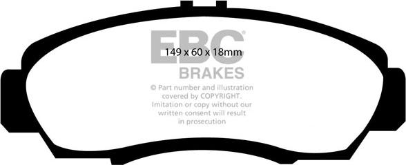 EBC Brakes DP1610 - Kit pastiglie freno, Freno a disco autozon.pro