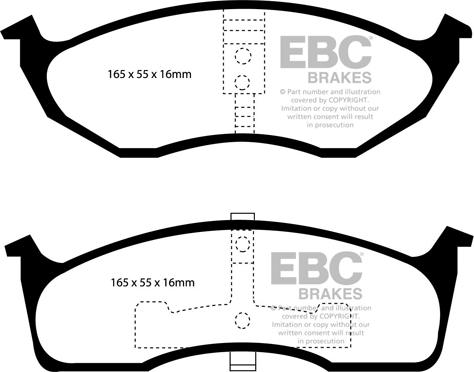 EBC Brakes DP1623 - Kit pastiglie freno, Freno a disco autozon.pro