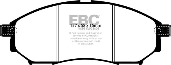 EBC Brakes DP1671 - Kit pastiglie freno, Freno a disco autozon.pro