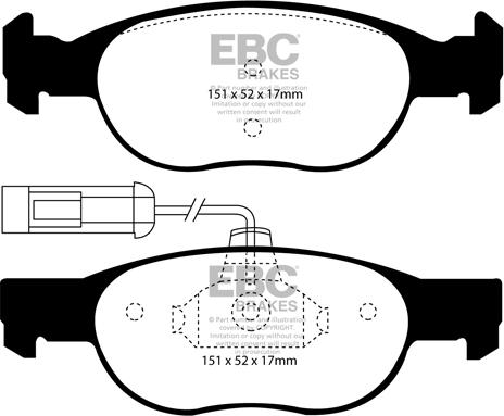 EBC Brakes DP1059 - Kit pastiglie freno, Freno a disco autozon.pro