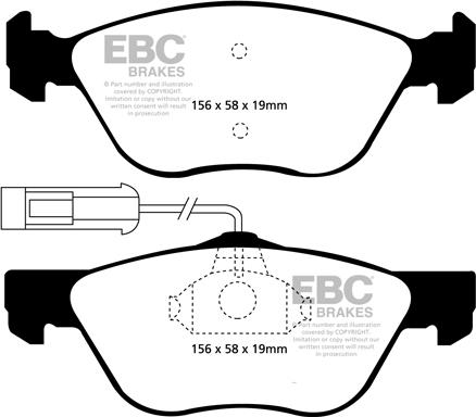 EBC Brakes DP41061R - Kit pastiglie freno, Freno a disco autozon.pro