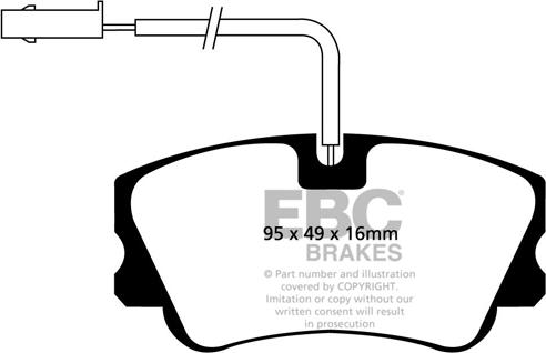 EBC Brakes DP1011 - Kit pastiglie freno, Freno a disco autozon.pro