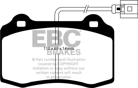 EBC Brakes DP41140/2R - Kit pastiglie freno, Freno a disco autozon.pro