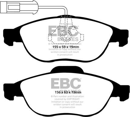 EBC Brakes DP41153R - Kit pastiglie freno, Freno a disco autozon.pro