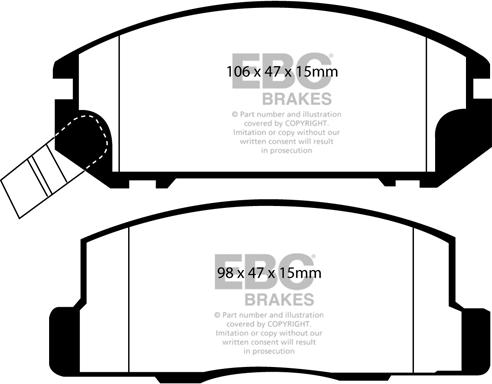 EBC Brakes DP1107 - Kit pastiglie freno, Freno a disco autozon.pro