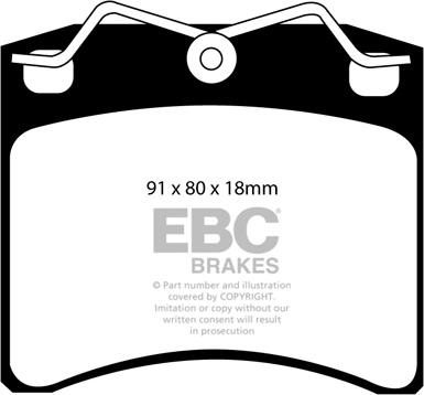 EBC Brakes DP1116 - Kit pastiglie freno, Freno a disco autozon.pro