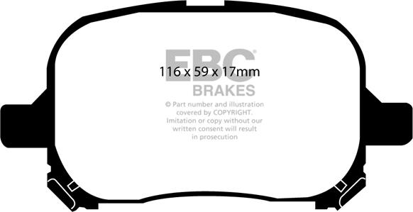 EBC Brakes DP1133 - Kit pastiglie freno, Freno a disco autozon.pro