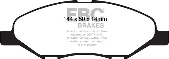 EBC Brakes DP1832 - Kit pastiglie freno, Freno a disco autozon.pro