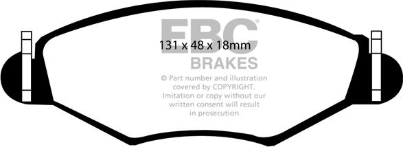 EBC Brakes DP1366 - Kit pastiglie freno, Freno a disco autozon.pro