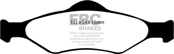 EBC Brakes DP1300 - Kit pastiglie freno, Freno a disco autozon.pro