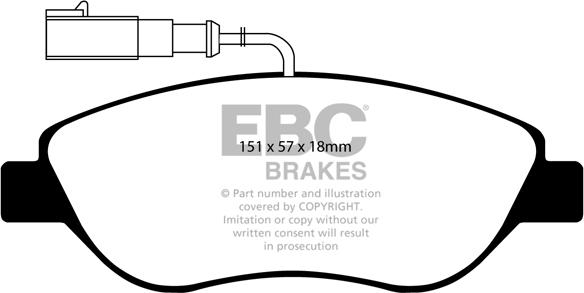 EBC Brakes DP1382 - Kit pastiglie freno, Freno a disco autozon.pro