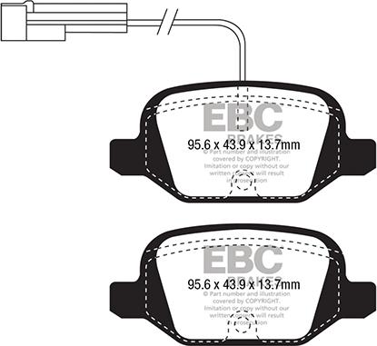 EBC Brakes DP1338/2 - Kit pastiglie freno, Freno a disco autozon.pro