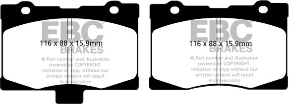 EBC Brakes DP1735 - Kit pastiglie freno, Freno a disco autozon.pro