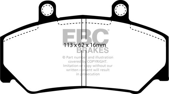 EBC Brakes DP2800 - Kit pastiglie freno, Freno a disco autozon.pro