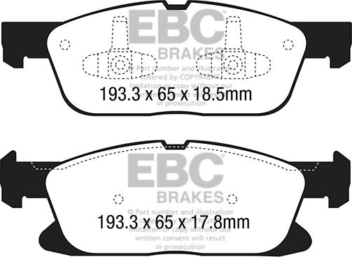 EBC Brakes DPX3046 - Kit pastiglie freno, Freno a disco autozon.pro