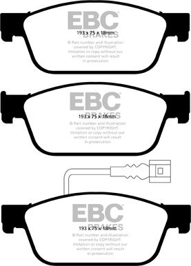 EBC Brakes DP22096 - Kit pastiglie freno, Freno a disco autozon.pro