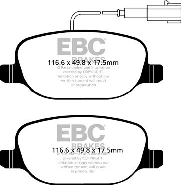 EBC Brakes DP22080 - Kit pastiglie freno, Freno a disco autozon.pro