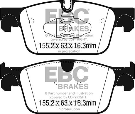 EBC Brakes DP62305 - Kit pastiglie freno, Freno a disco autozon.pro