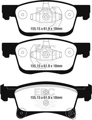 EBC Brakes DP22242 - Kit pastiglie freno, Freno a disco autozon.pro