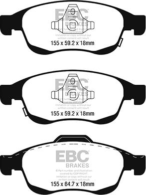 EBC Brakes DP22247 - Kit pastiglie freno, Freno a disco autozon.pro