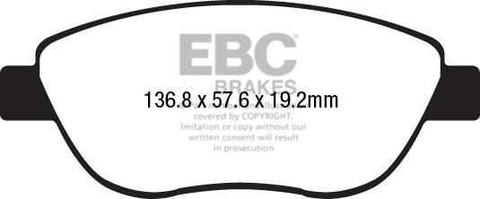 EBC Brakes DP22212 - Kit pastiglie freno, Freno a disco autozon.pro