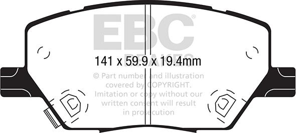 EBC Brakes DPX2239 - Kit pastiglie freno, Freno a disco autozon.pro