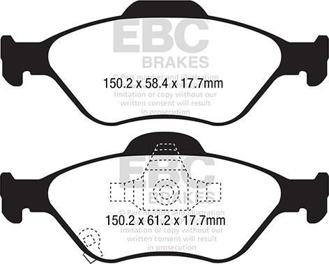 EBC Brakes DPX2288 - Kit pastiglie freno, Freno a disco autozon.pro