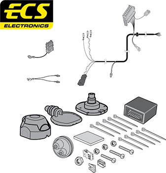 ECS AU037B1U - Kit elettrico, Gancio traino autozon.pro