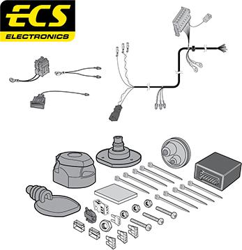 ECS AU037D1U - Kit elettrico, Gancio traino autozon.pro